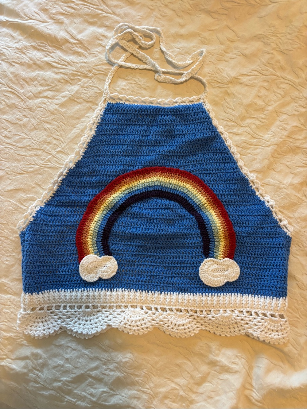 BNWT Earthbound Rainbow Crochet Halter Top Gorgeous Deadstock